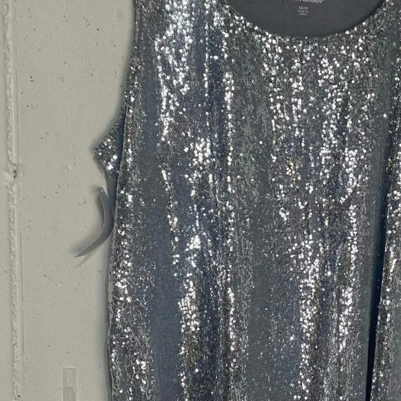 Jessica‎ London 26/28 silver glitter front gray back tank NEW - Picture 6 of 7